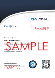 Sample certificate